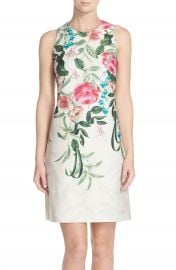 Eliza J Placed Floral Print Stretch A-Line Dress Regular Petite at Nordstrom